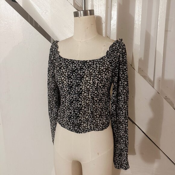 Sisterhood Floral Square-Neck Top • Tagged XL (Fits Like M) - Picture 1 of 4
